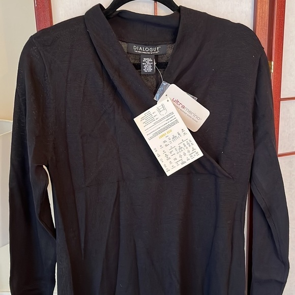 NWT from QVC Small Black Dialogue Maxi Dress Washable in Wool/Acrylic - Picture 3 of 10